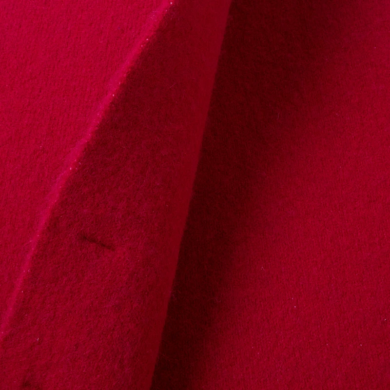 red fringed wool-blend scarf